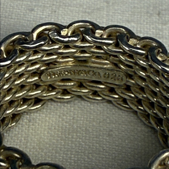 Tiffany&Co. Somerset Mesh Ring in Sterling Silver (sz 4.5) - Picture 5 of 6